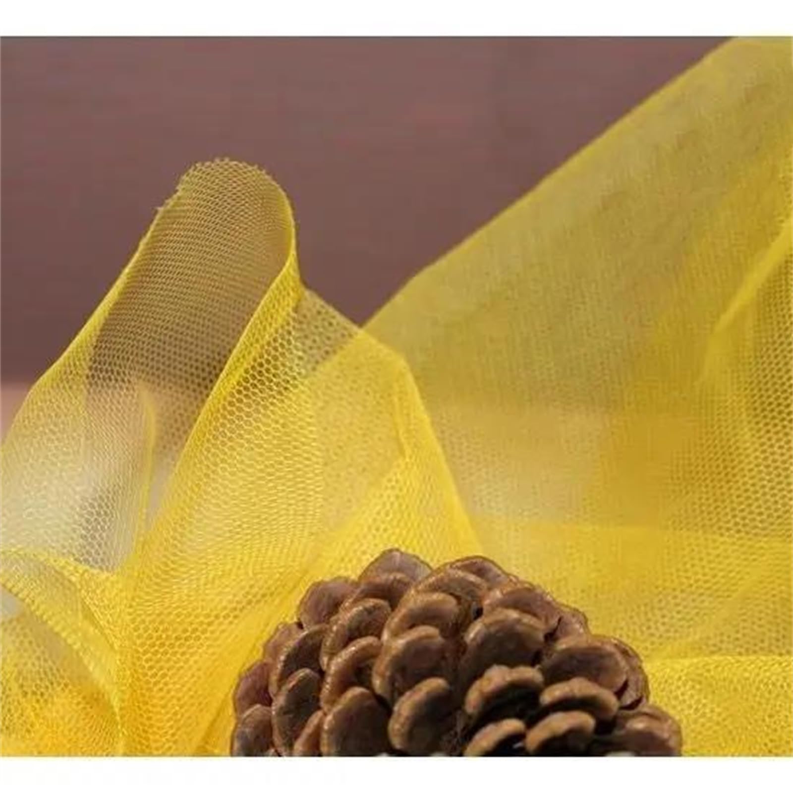 Tessuto a Rete Rigida da 170 cm con Classica Rete a Nido d'Ape for la Realizzazione di Abiti da Sposa e Tessuto for Fodera di Abbigliamento in Maglia(Golden)