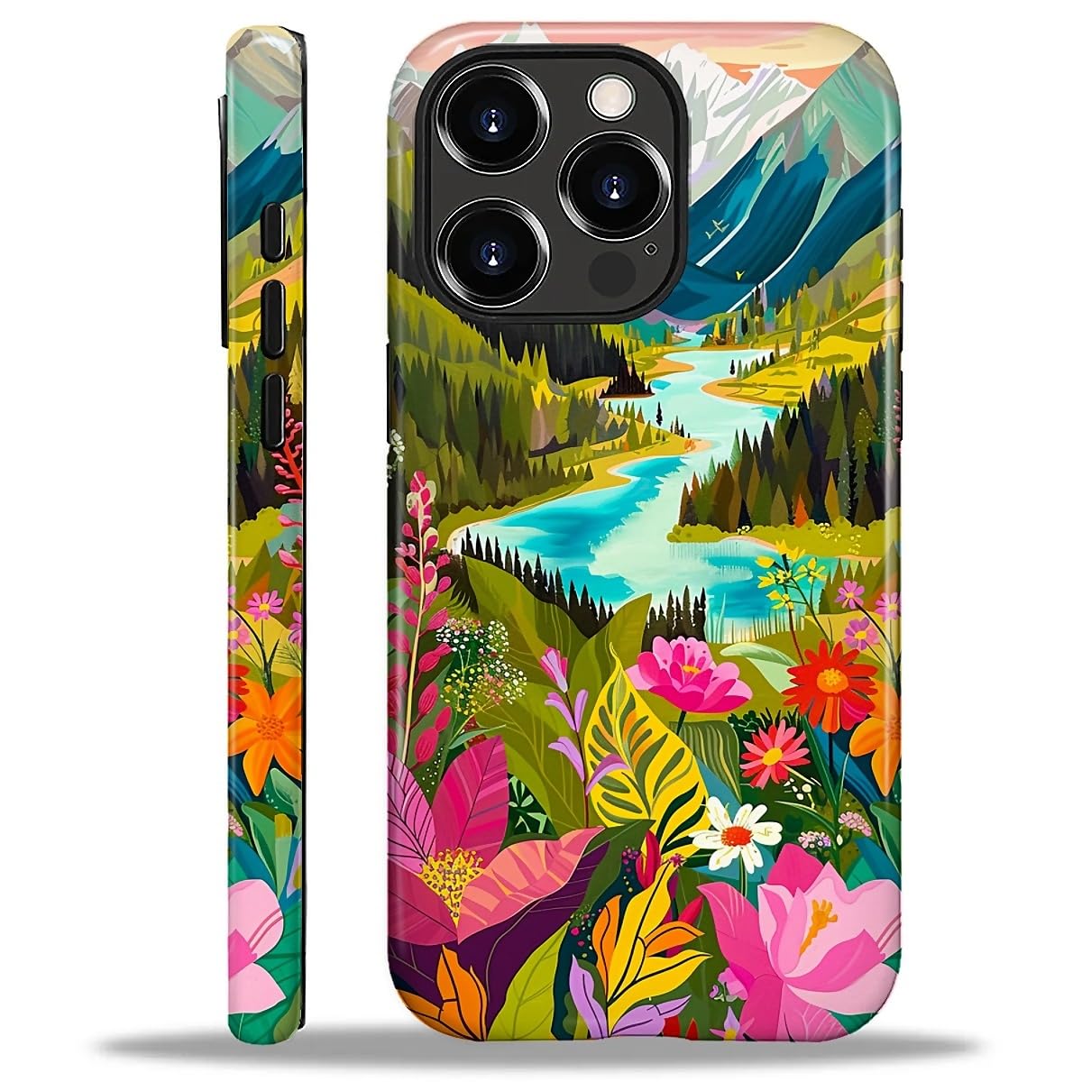 DAIZAG Compatible with iPhone 16 Pro Max Case,L2 Mountain Landscape Dual Layer Shockproof Protective Hybrid Case