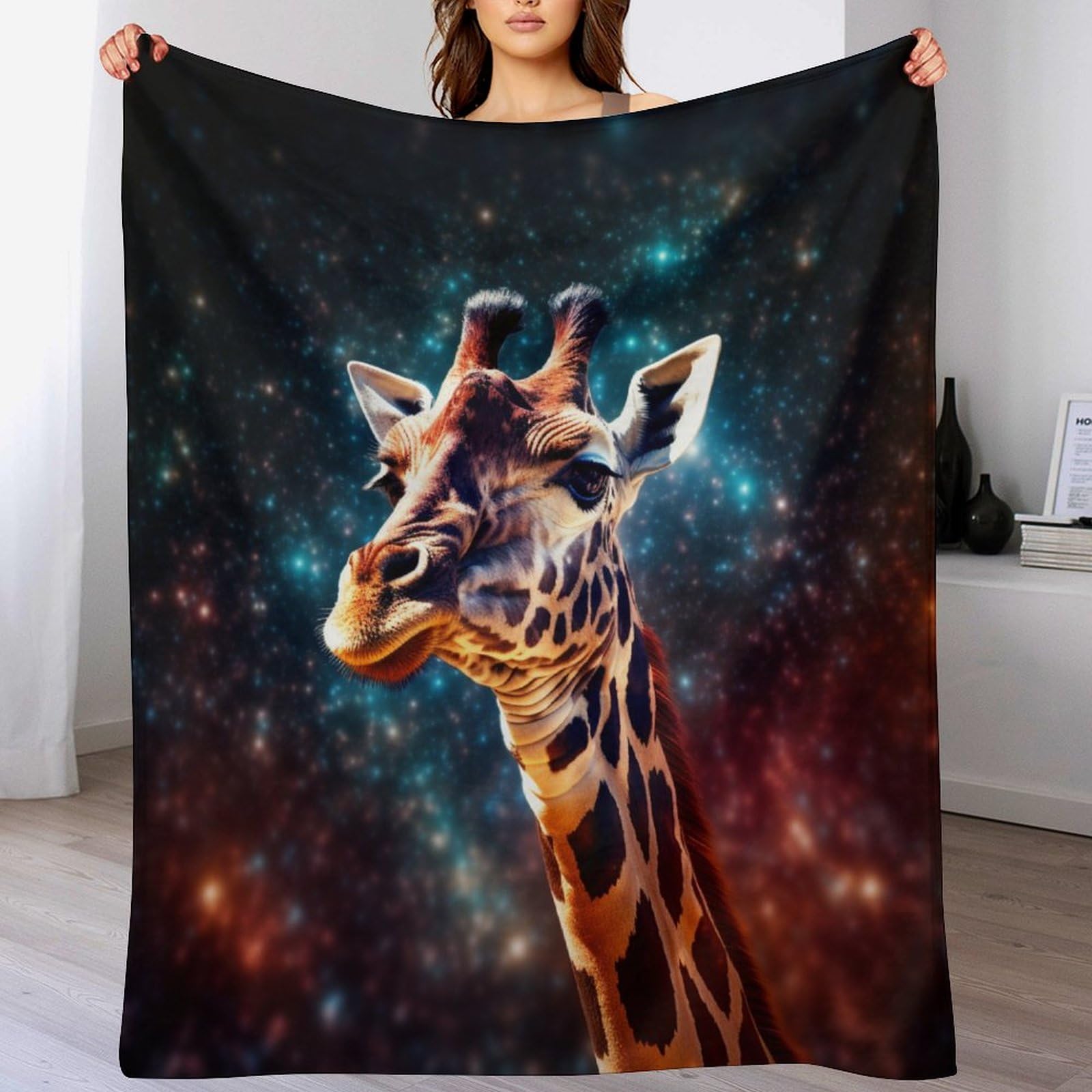 Couverture canapé girafe en flanelle douce | Plaid chaud de salon toutes saisons 100x130cm