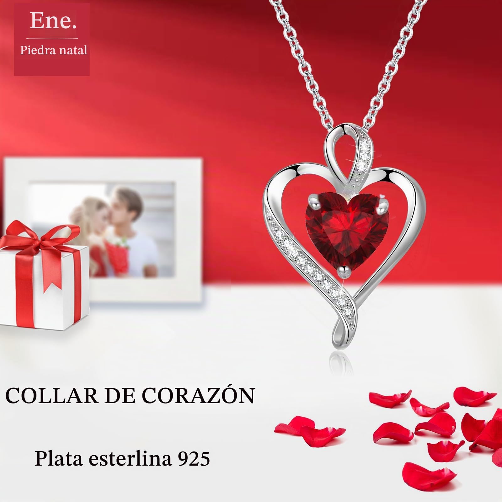 LAVUMO Collares Mujer Amor Colgante Corazón Regalos Originales para Mujer | Auténtica Plata de Ley 925/Latón Collar Joyas para Esposa Novia Cumpleaños Navidad Día San Valentín Regalo