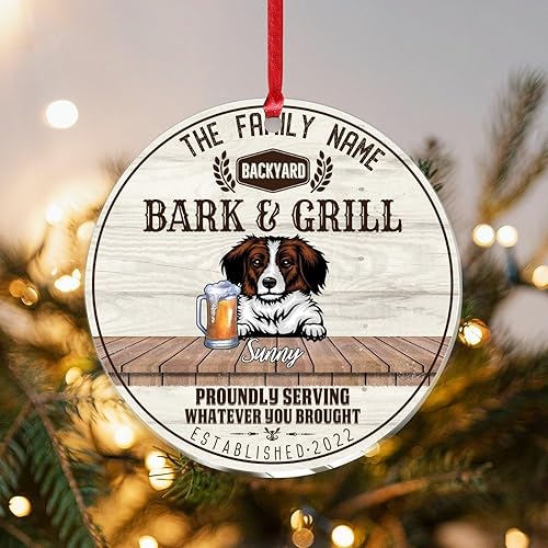 Vista 137 de SILYHEART Presa Canario Christmas Acrylic Ornament Dogs Welcome Ceramic Christmas Keepsake Family Dog Name Funny Christmas Memorial Gifts for Mom