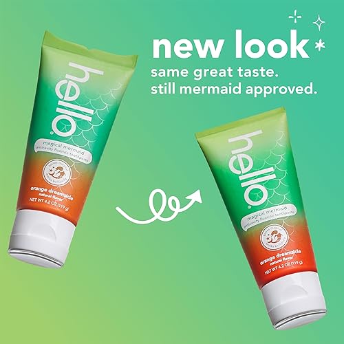 Miniatura 2 de Hello Magical Mermaid Kids Toothpaste with Fluoride, Orange Dreamsicle Flavor Toothpaste for Kids, Safe for Ages 2 and Up, Helps Prevent Cavities,