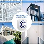 Motion Sensor Door Chime Alarm - Driveway Alarm Wireless Doorbell Visitor Business Door Bell Chime with 1 Plug-in Receiver and 1 PIR Motion Sensor Detector - Weatherproof Home Security Alert Kit