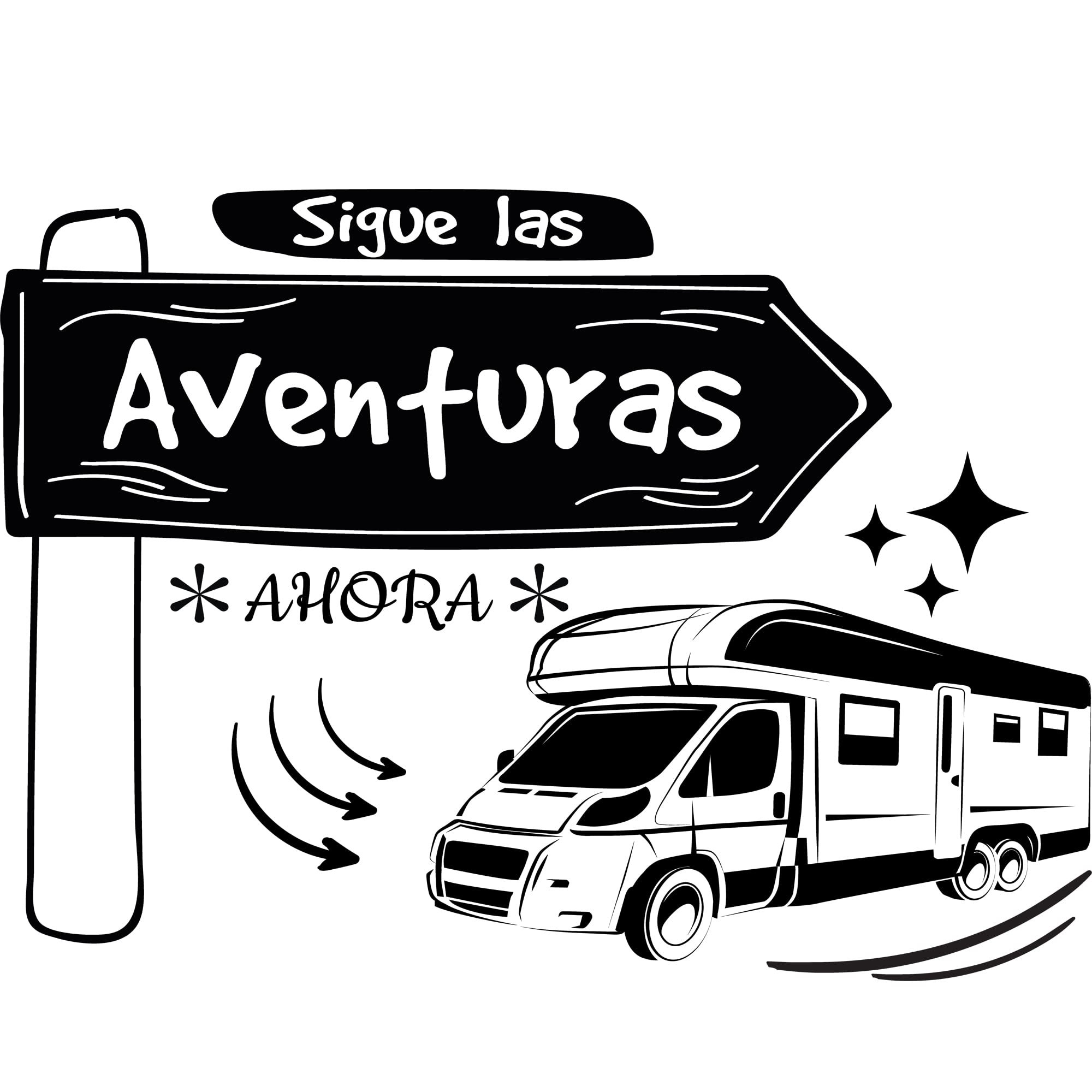 Pegatina para autocaravana y furgonetas. Vinilo autocaravana (Bienvenidos a nuestra casa, 20cm x 30cm) — view 13