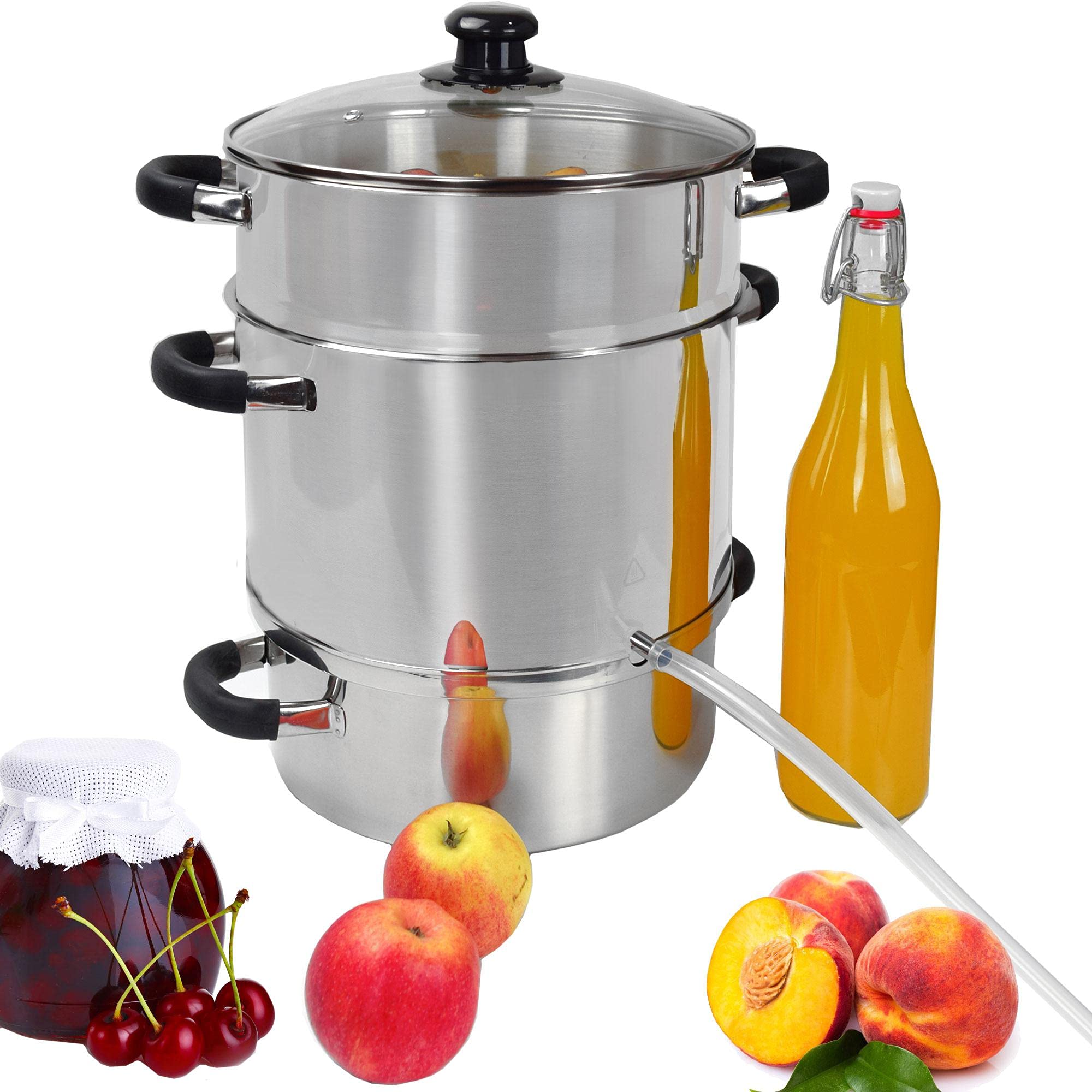 Syntrox Germany mobiler Dampfentsafter aus Edelstahl mit Glasdeckel 1500W 8.5L