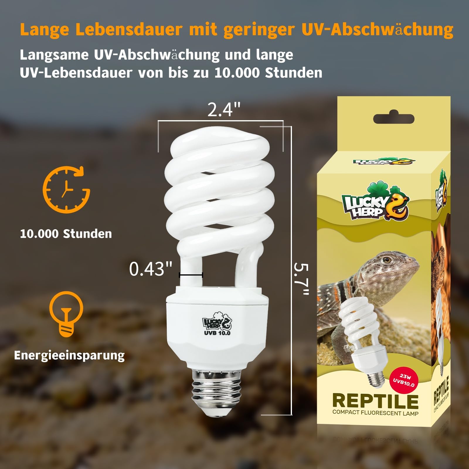 Lampada Riscaldante Per Rettili 2-in-1 Con Morsetto - 50W UVA/UVB, Per Tartarughe, Serpenti, Lucertole, Regolabile 360° - Foto 4
