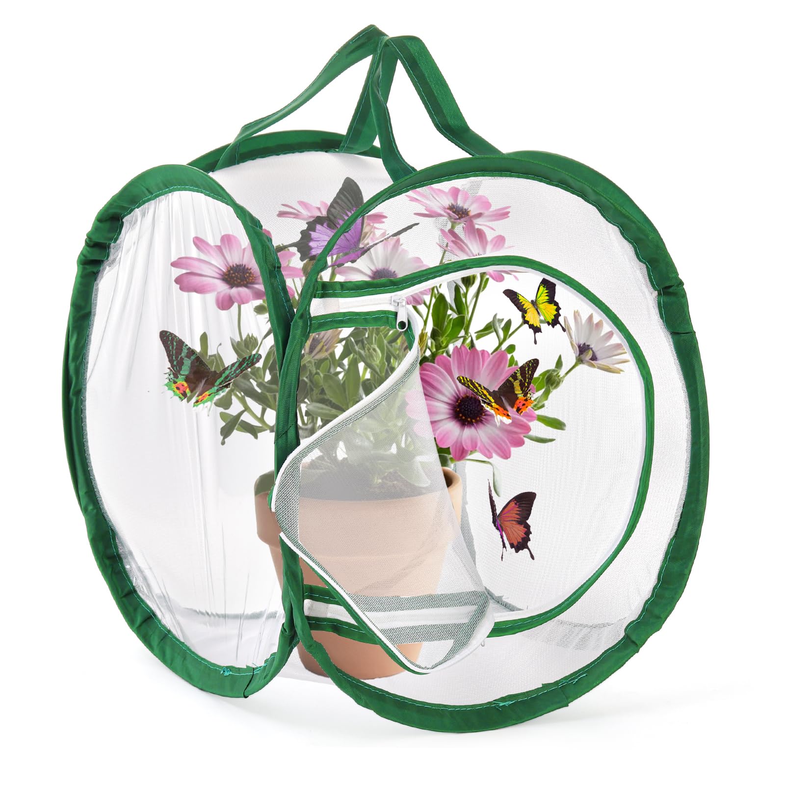 ZENFUN 2 Packungen Insekten und Schmetterlings Lebensraumkäfige, Monarch Insekten Netzkäfig, Raupengehege, Schmetterlings Lebensraum, Terrarium Pop-up (30 x 30 x 30CM)