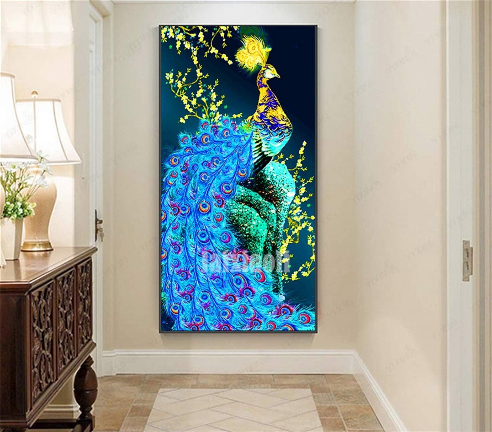 Peinture diamant paon bleu : rompez l'ennui avec l'art 5D