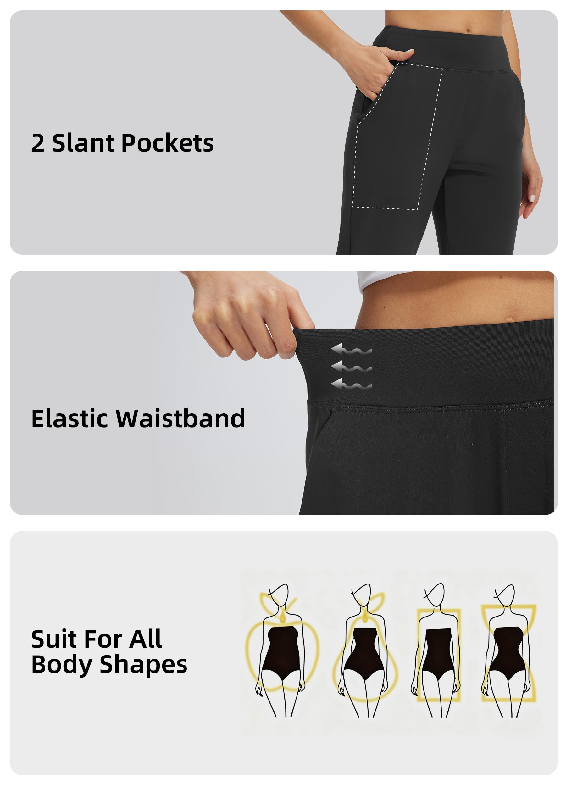 Libin Pantaloni da Tuta Golf Donna Elasticizzati Sportivi 7/8 Jogging con Elastico in Vita, Comoda Elegante Casual Sartoriali con Tasche per Ufficio Sport
