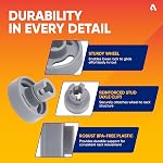 WD12X10231 Dishwasher Lower Rack Wheel and Stud by Canamax - Compatible with General Electric Dishwasher - Replaces AP3994981 1263942 PS1481883 EA1481883 GCD4800L00BB GCD4800L00SS - PACK OF 8