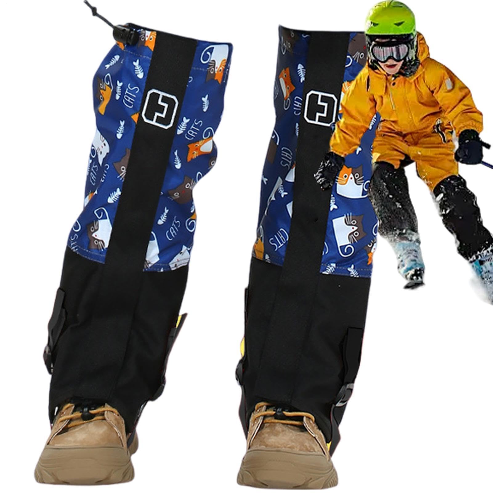 Polainas de pierna para la nieve, protectores de piernas a prueba de viento para actividades al aire libre, protección transpirable para niños pequeños niñas al escalar, caminar de invierno