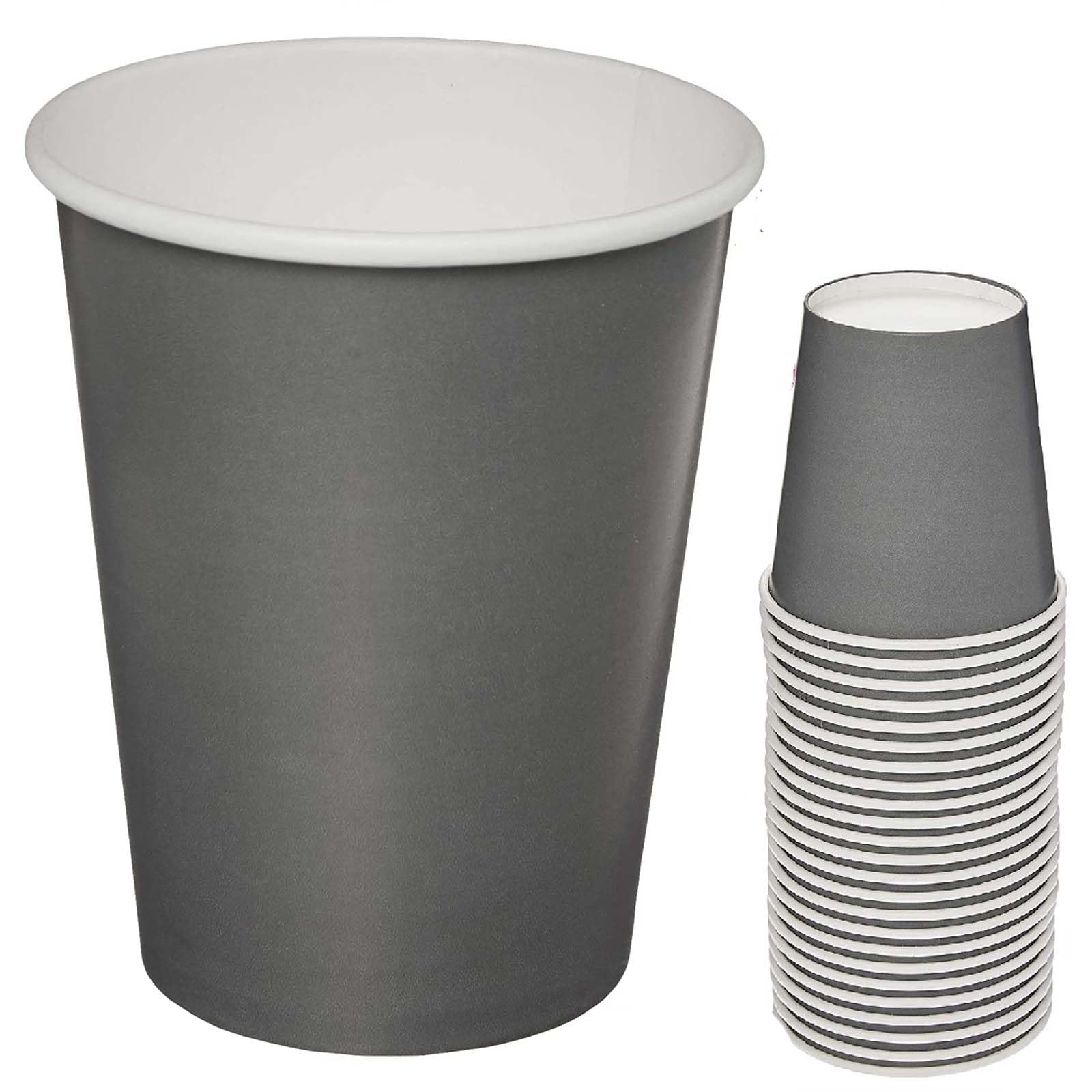 ARA CHOICE 113ml/4oz Disposable Coffee & Tea Cups Paper Cup Glasses Hot & Cold Drink Hot & Cold Round Water Milk Juice Cup Wall Cappuccino for for Party Camping Picnic Travel Grey (500)