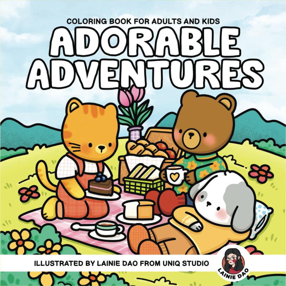 Adorable Adventures: Cute & Simple Coloring Book featuring Adorable Friends for All Ages (Adorable Friends Coloring Book Series)