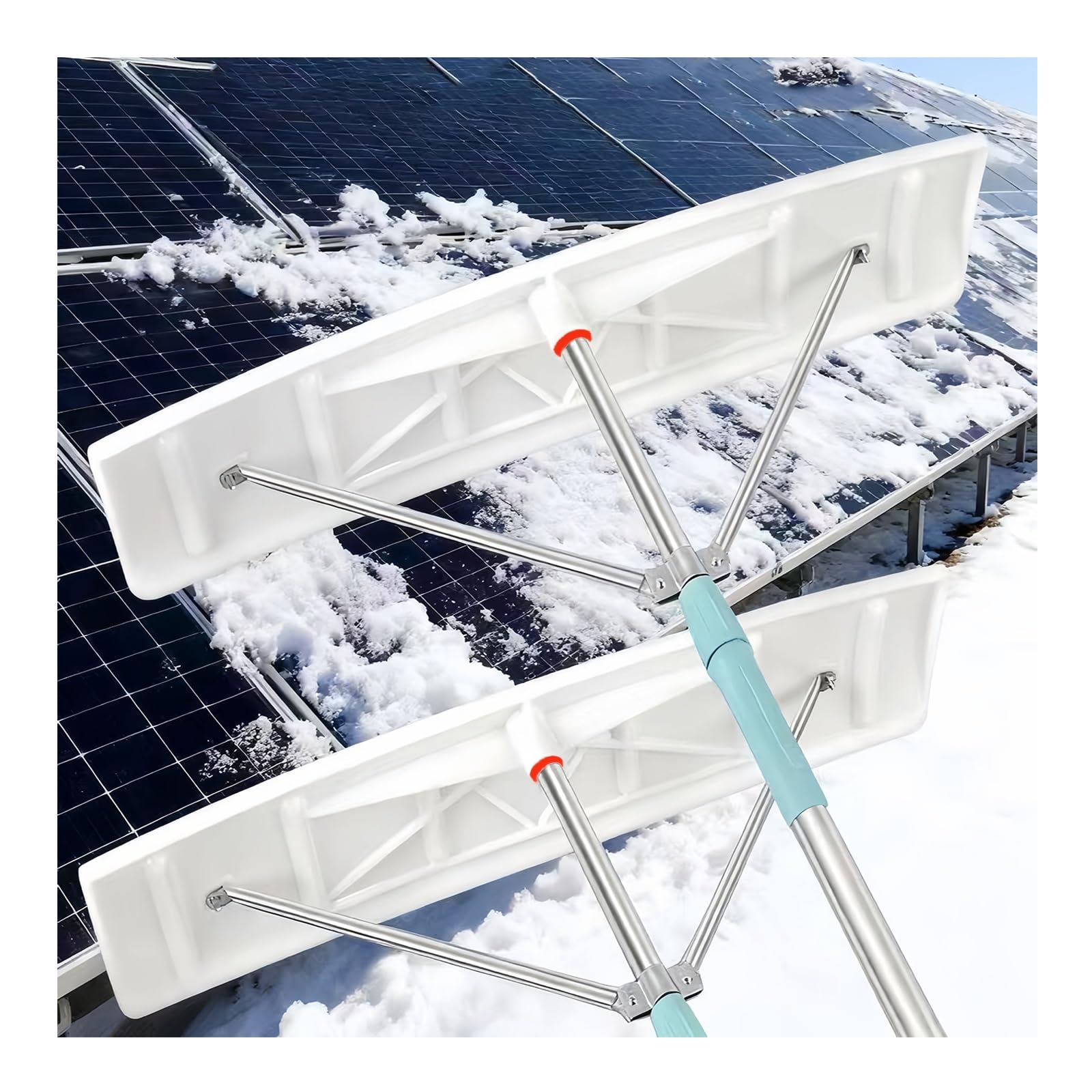 Râteau à Neige Extensible pour toiture, Outil de déneigement incurvé avec tête renforcée à 3 Points, empêche l'accumulation de Neige pour Une Utilisation en Haute Altitude (9,8 à 19,7 Pieds)