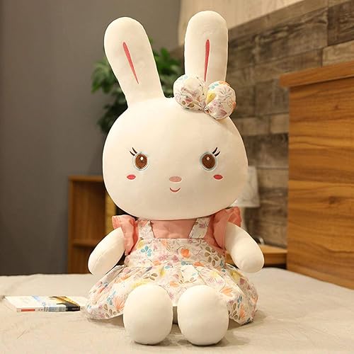 ZSQZJJ Muñeca de conejo, conejo, conejo, juguete de peluche, conejo, almohada de conejo, juguete de peluche, juguete de peluche, tela de flores