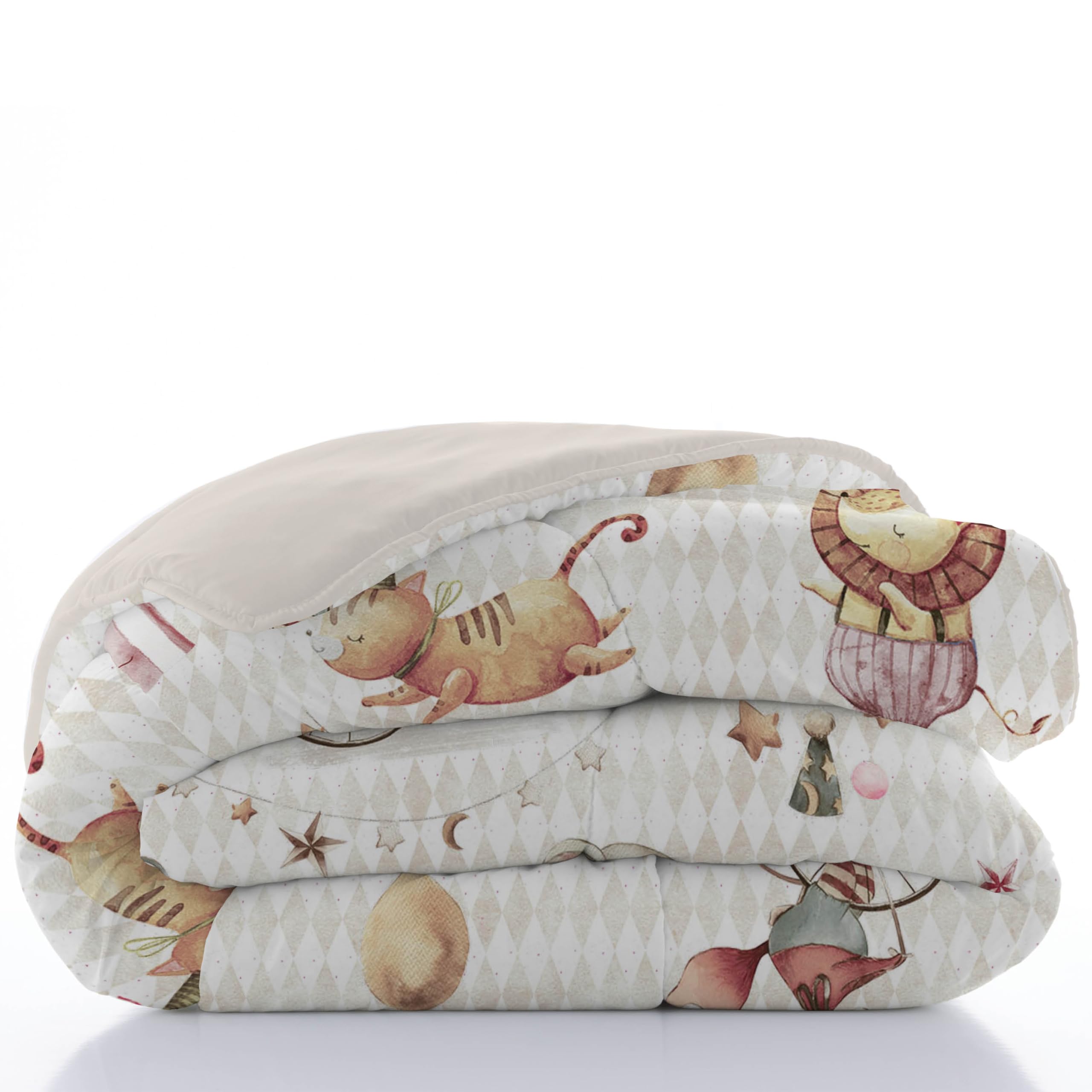 NATURALS Edredón Nórdico Infantil Estampado 300 Gramos - Cama 105-100% Microfibra, Tacto Suave, Gran Comodidad, Certificado OEKOTEX Standard 100 - Colección 2024/2025 (Circus, 200x260 cm)