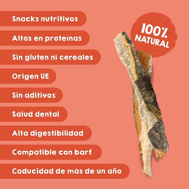 Foto 4 de 7 de Chuches Perros Gatos Snacks Premios 100% Naturales Rollitos Salmon Pack 8