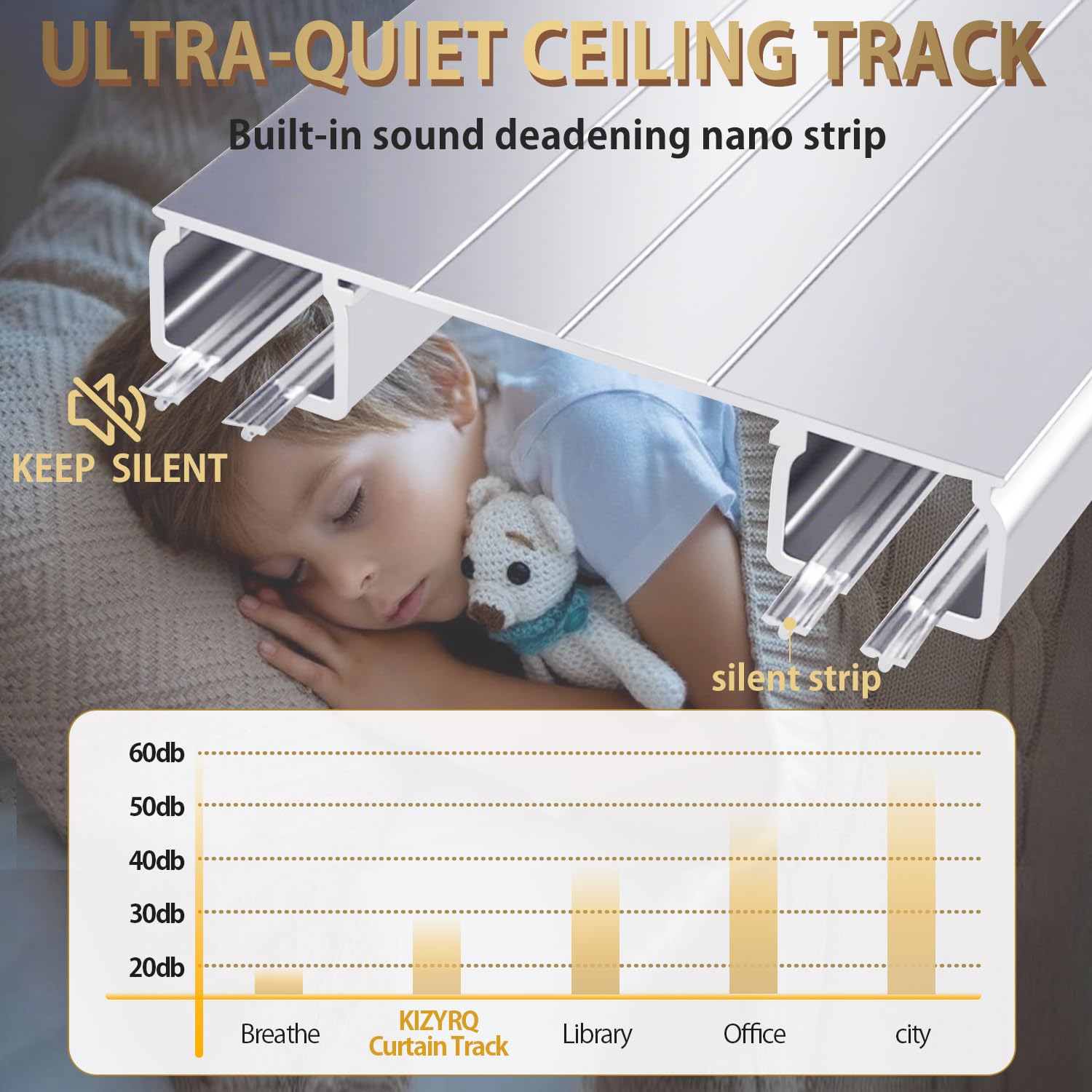 Du CeilingTrack - Diseño de doble fila de 2,7 m / 8.6ft, ideal para dormitorio, sala de estar, ventana, hotel, divisor de habitación
