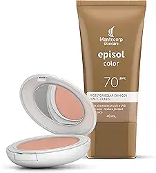 Kit Mantecorp Skincare Episol Color Protetor Solar Fps 70 40ml + Protetor Solar Pó Compacto Fps 50 10g Tom 2 Claro