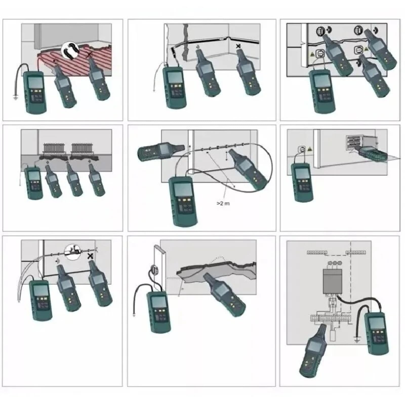 Netzwerkkabeltester, MS6818 Professioneller Kabeltester, Metallrohr-Locator, Wand-Untergrund, Inspektion von Unterbrechungen, Kurzschlusserkennung,für Netzwerkkabel