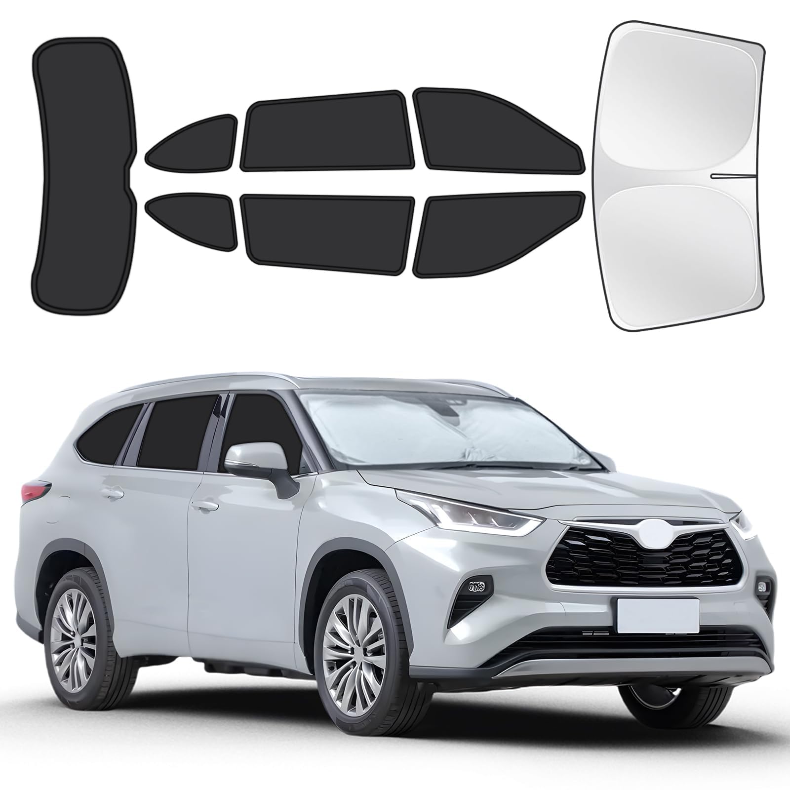 for Toyota Highlander 2020-2025 Car Window Shades, 8Pcs Full Window Covers