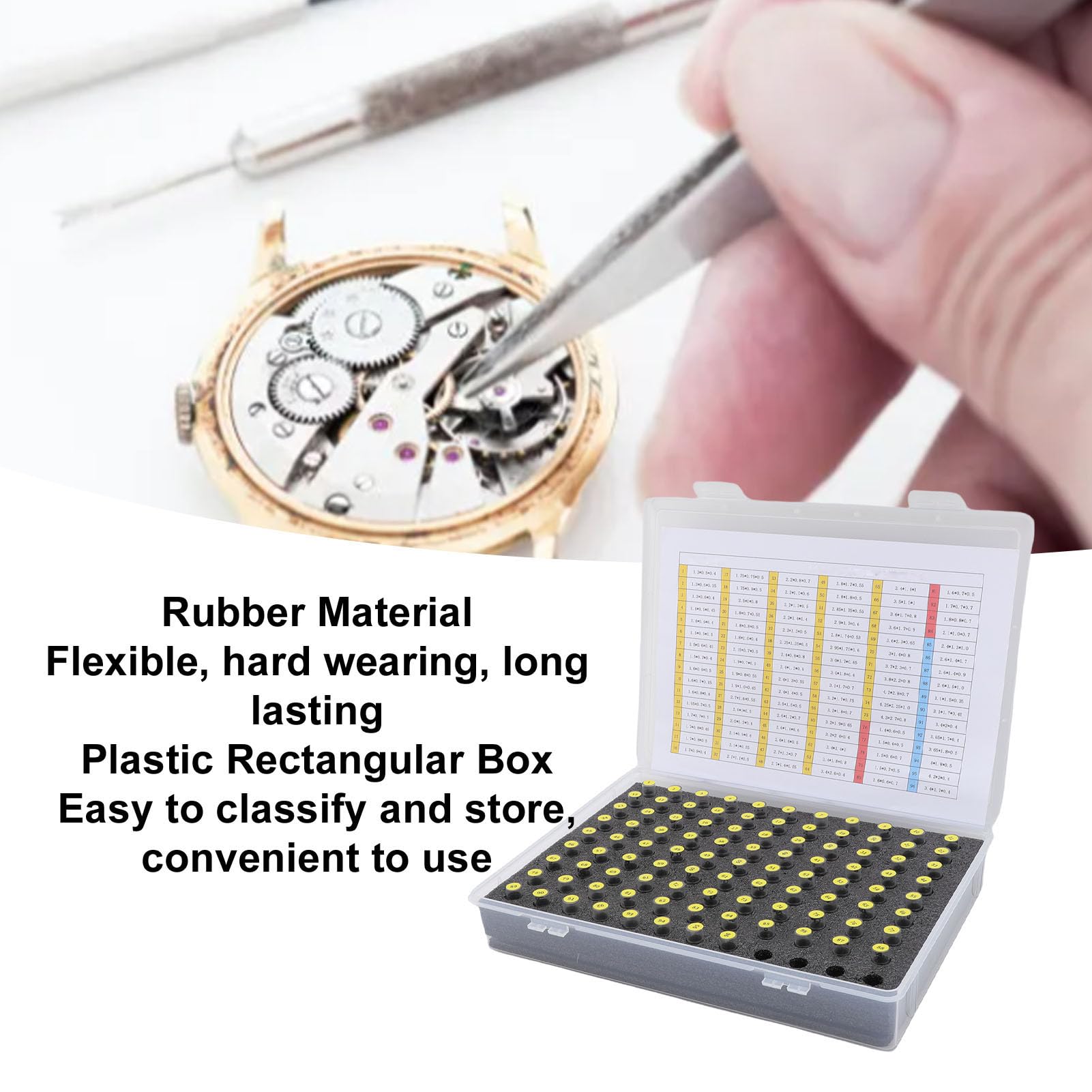960 Pz O Ring Orologio Corona O Anelli, 96 Dimensioni Rubber Washer Orologio Corona O Anelli Guarnizioni Orologi Riparazione Strumenti Guarnizioni Kit
