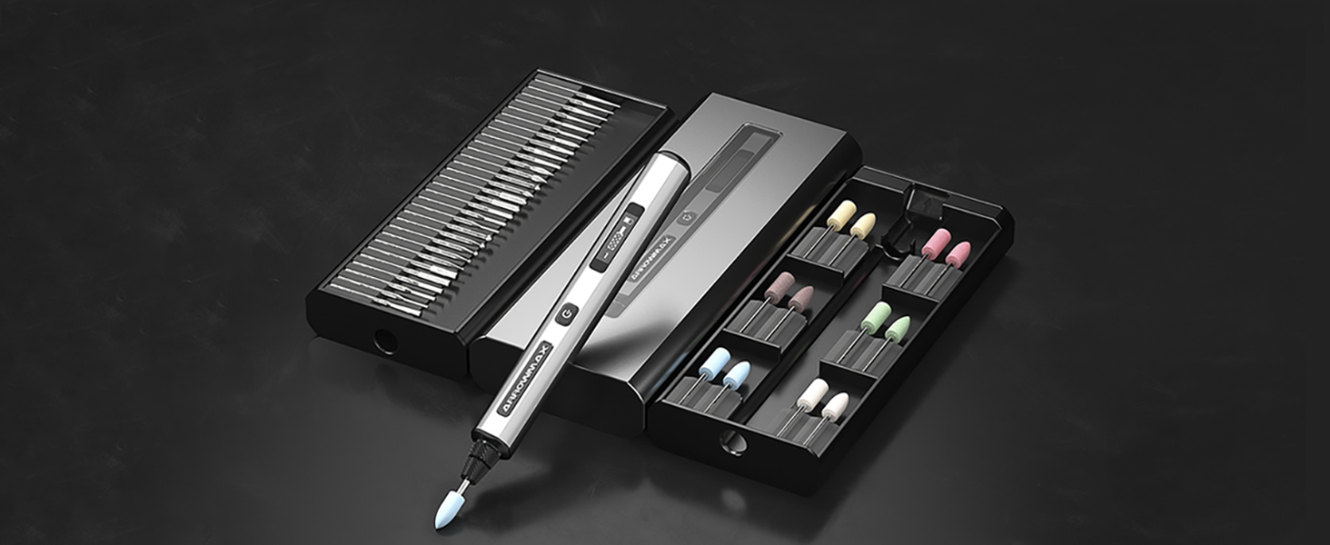 Stylo De Gravure TUBINOONE Portable Sans Fil - 30 Embouts, 3 Vitesses (8000-21000 Tr/min), Rechargeable USB-C - Pour Bois, Métal, Verre, Céramique