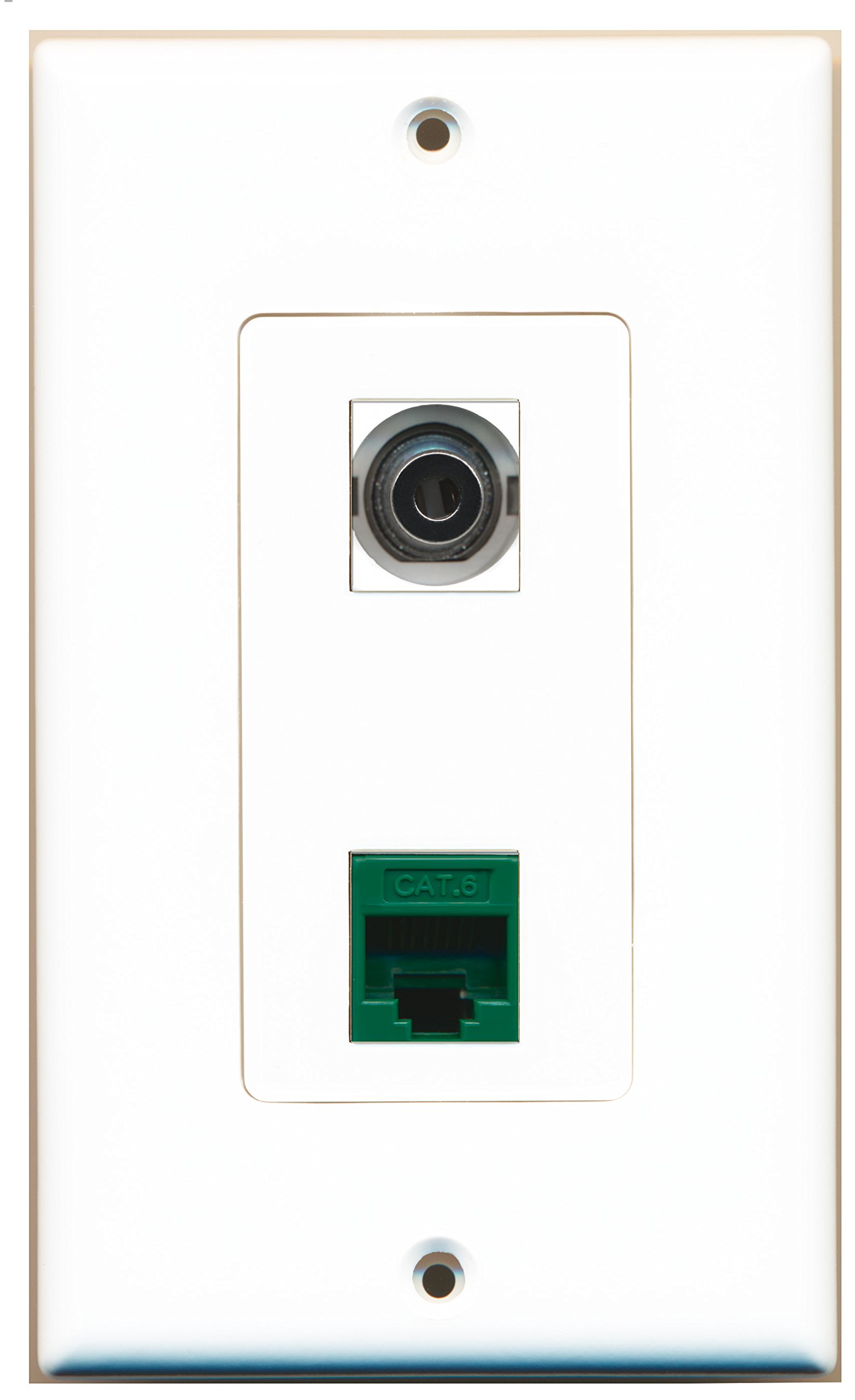 Riteav – Placca A Muro Per 1 Porta Ethernet CAT6 Schermata - Connessione Tool-less, Viti Incluse