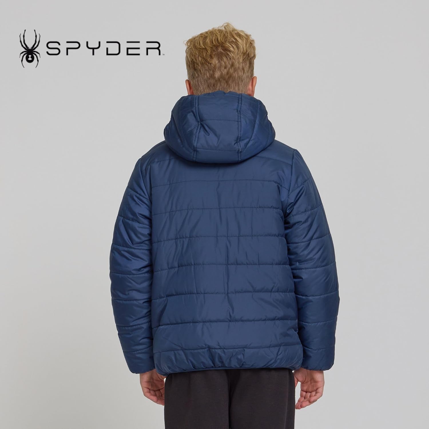Spyder Reversible Boys Puffer Jacket - Fleece Lined Puffer Coat with Hood, Sherpa Winter Kids Outerwear, Sizes 4-20