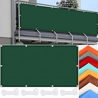 Schattierungsnetz inkl Befestigungsseile 130 x 300 cm Wasserdicht Schattennetz Gewächshaus 98% Uv-Schut Wetterschutz mit Seil für Draußen Patio Terrasse Camping, Dunkelgrün
