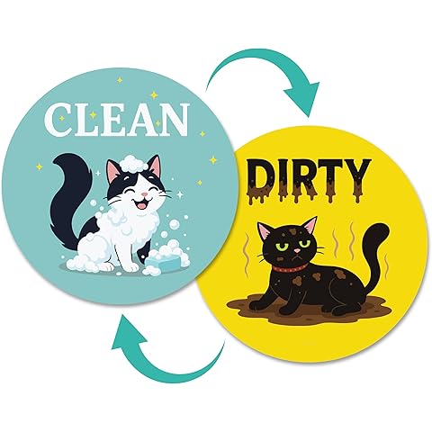 Dishwasher Magnet Clean Dirty Sign Funny - Double-Sided Clean/Dirty for Stainless S...