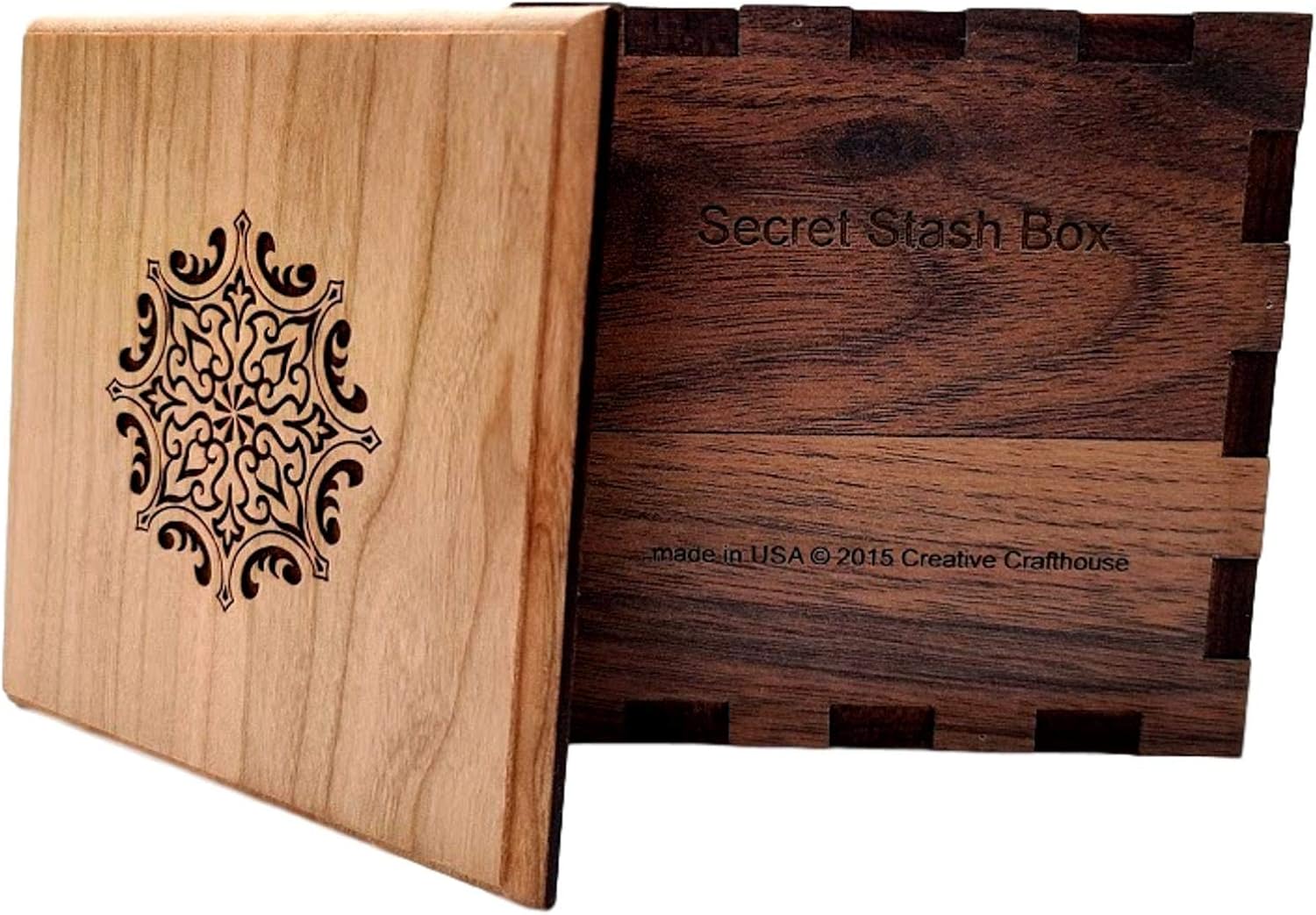 Handmade Wooden Puzzle Box - The Stash/Spin Box- Will Hold Gift Cards, Money, and Jewelry