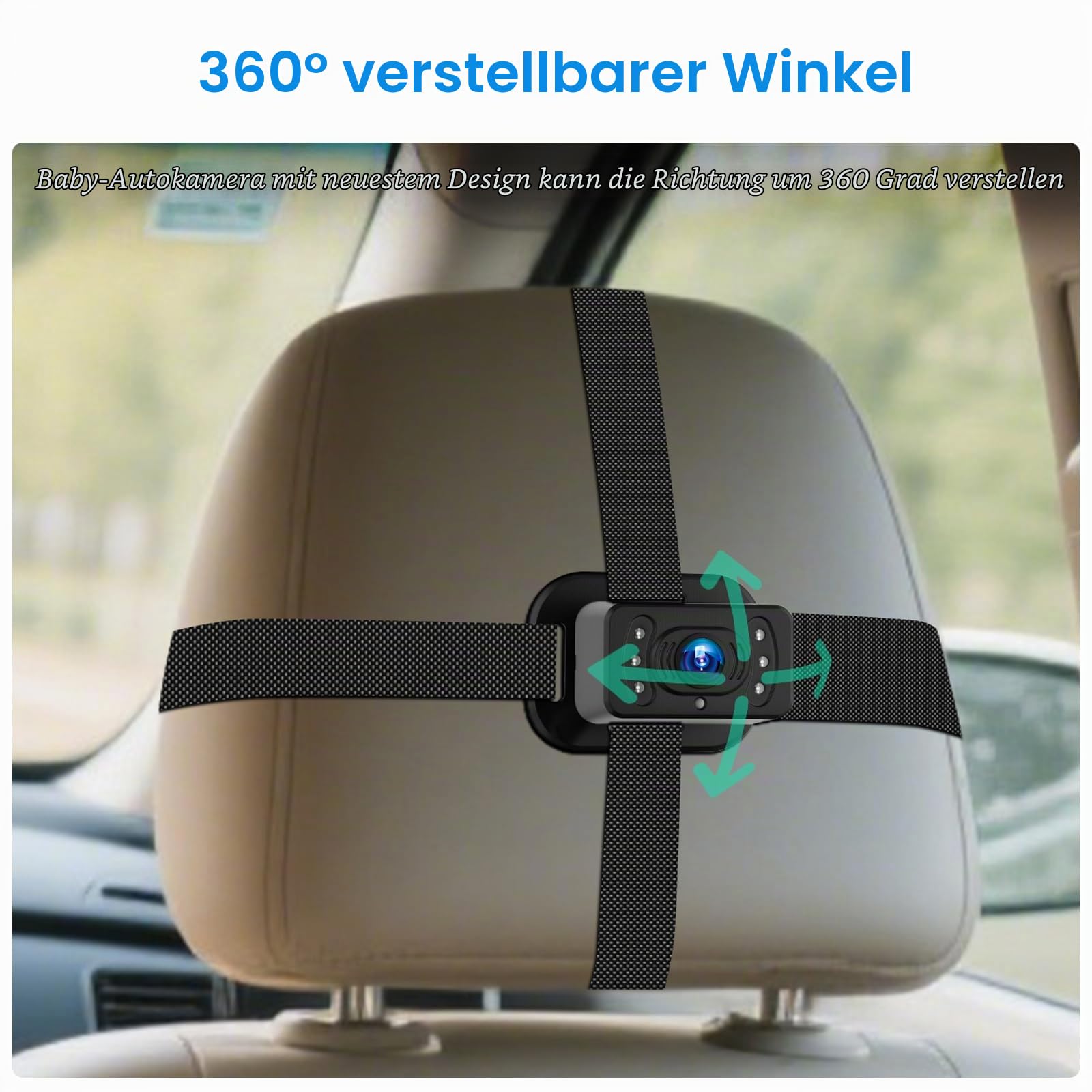 Inefala Baby Auto Kamera,Spiegel Auto Baby Rückbank 6,86 Zoll Split-Screen