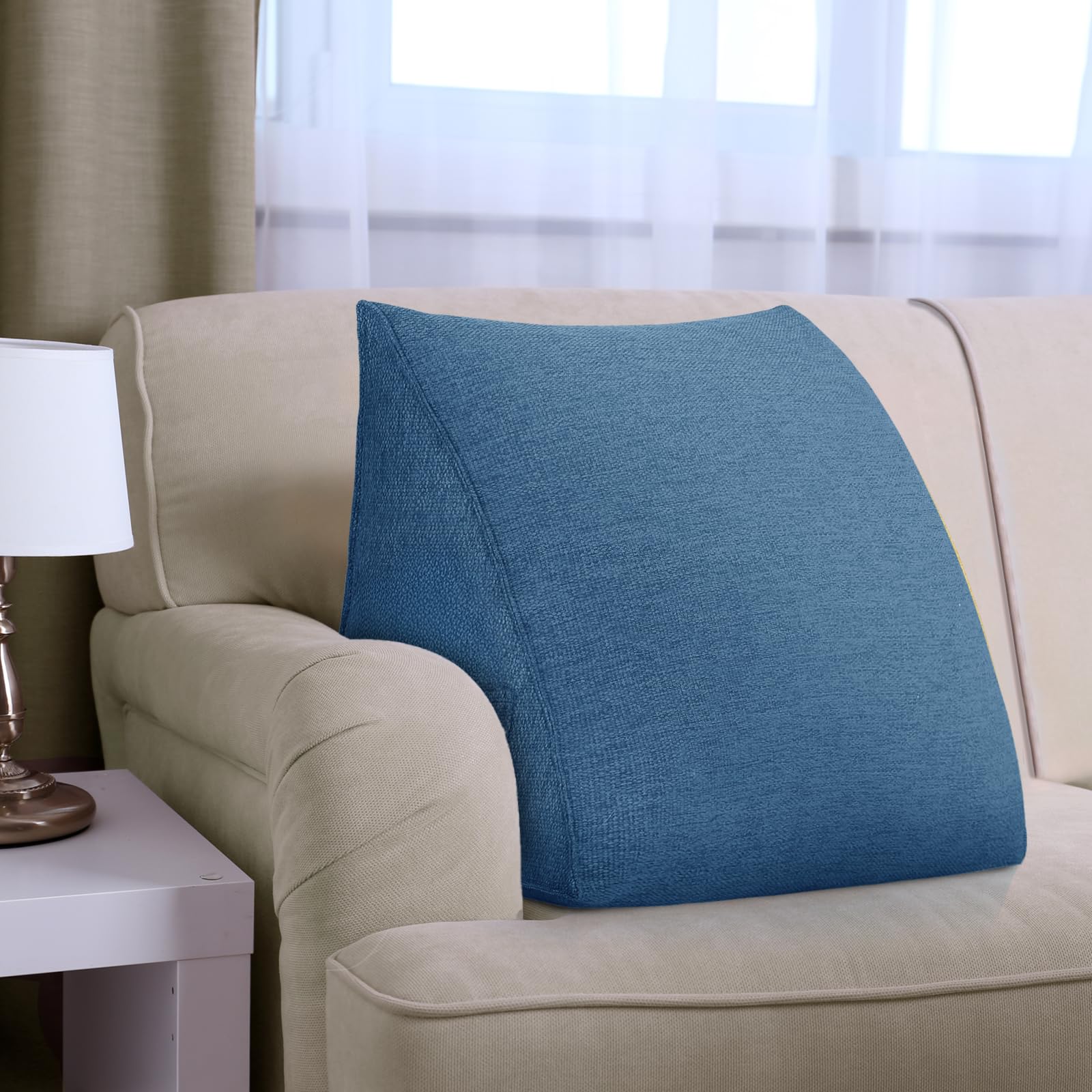 Cuscino da lettura– Supporto a Cuneo Triangolare per Letto e Divano, Schienale Confortevole, Cuscino Morbido per Leggere e Rilassarsi, Rivestimento Sfoderabile Lavabile