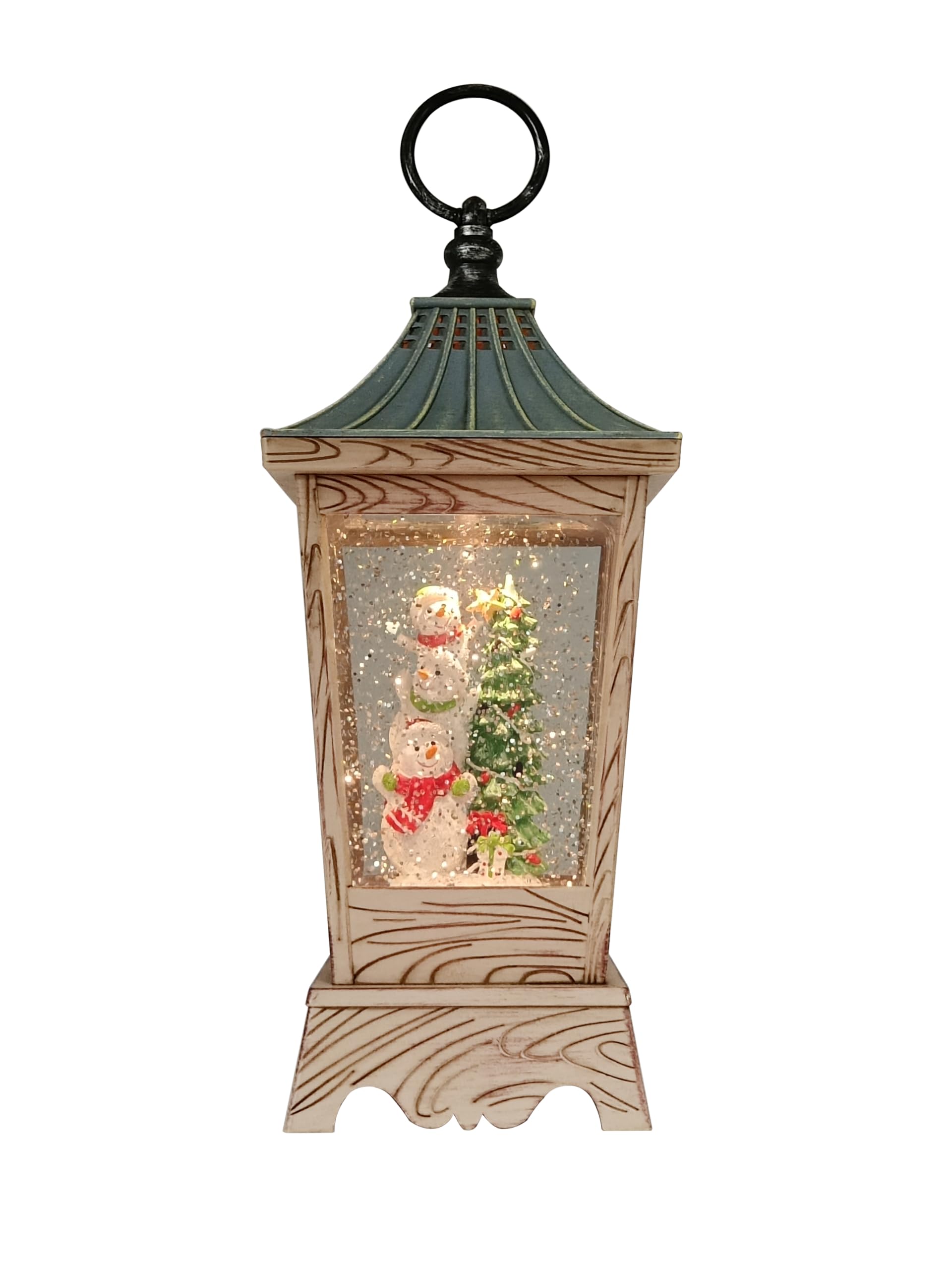 Victory Creative Christmas Season Greeting Illumination Snowman Musical Water Globe Lantern 10.5
