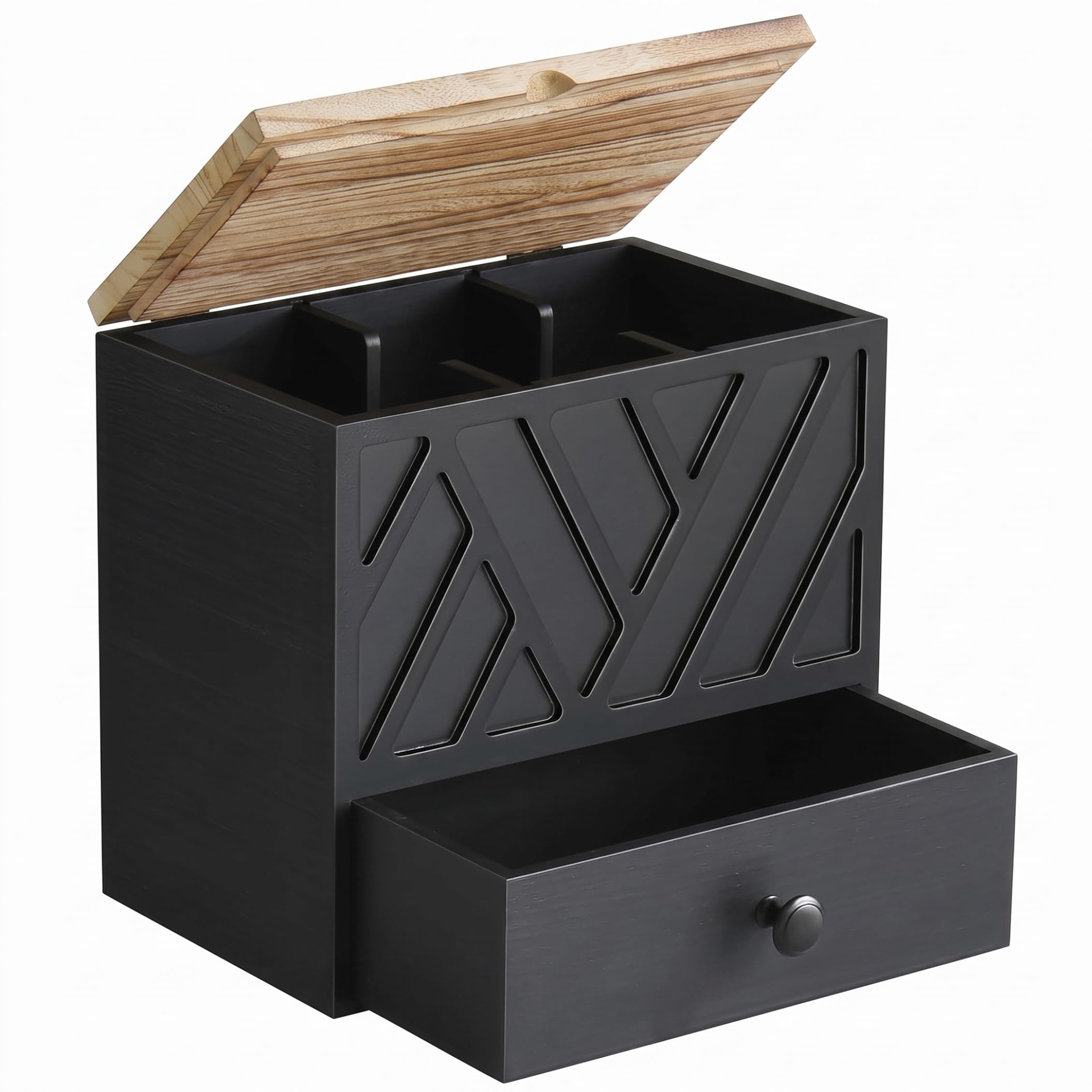 Sjfbebsy Tampon Organizer for Bathroom, 3-comp Black Box
