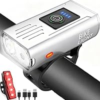 Vista 8 de Victoper Bike Light, High Lumens Super Bright Bicycle Lite, 6+4 Modes USB Rechargeable Bike Headlight & Taillight Set, Waterproof Safety Bike Front