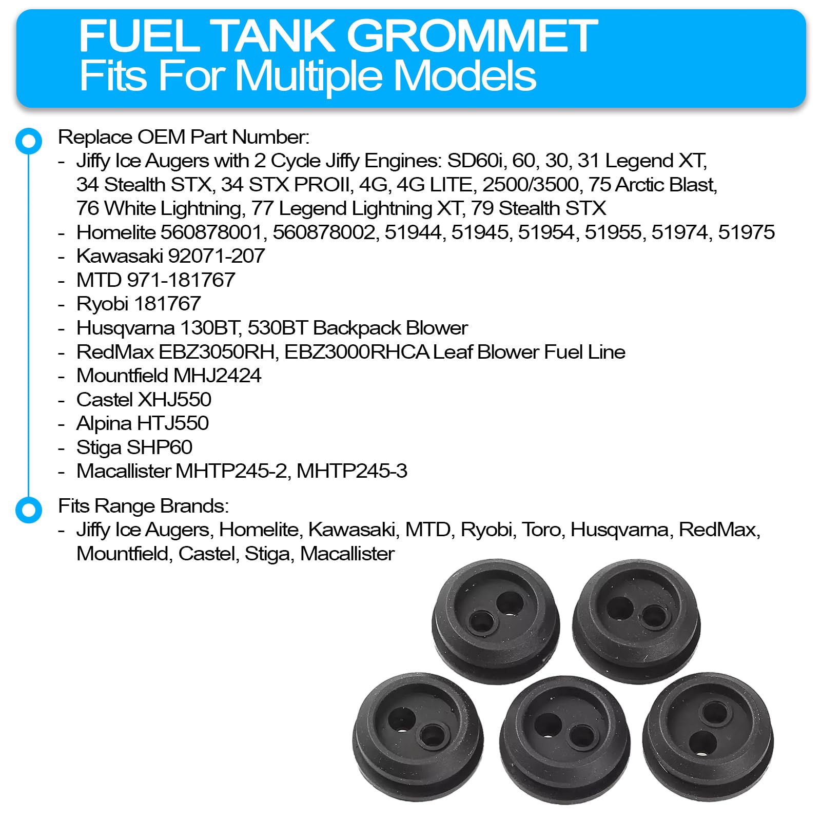 Amazon.com: RMASH 5x7/8 Fuel Tank Grommet Compatible with Jiffy