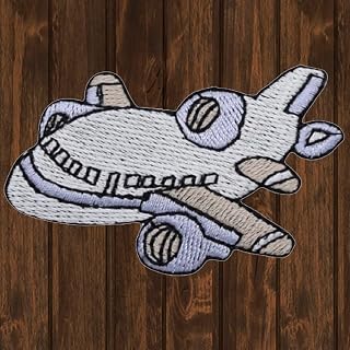 Paddy's Patches Jet Airplane, Perfect for Vacation Iron On Patch 2.25" x 1.75" - Embroidered Patches - Embroidery Badges - Applique Badge for Ironing onto Jackets, Backpacks, Hats, Caps, & Jeans
