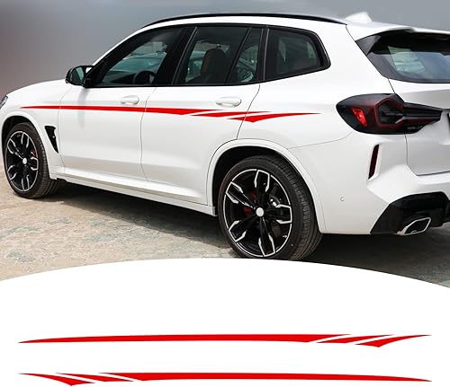 Bilisin Adhesivos para puerta lateral de carrocería BI010, vinilo universal modificado para bricolaje, deportes, carreras, rayas, calcomanías