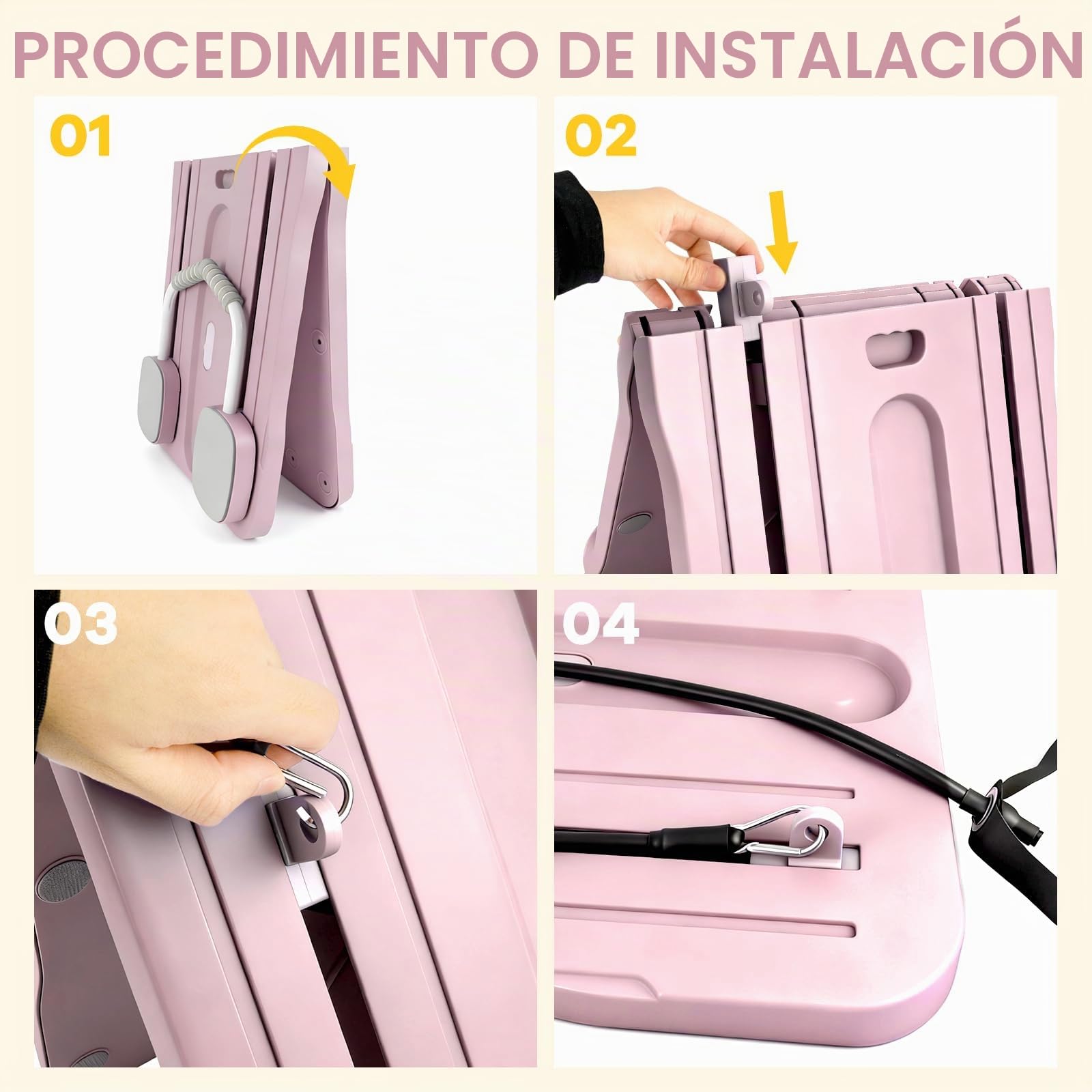 Roadtime Reformador de Pilates 6 en 1 Mejorado Plegable Juego Compacto | Protector de Rodilla y Entrenador Abdominal Multifuncional,Tabla Abdominal con Retroceso Automático para Casa y Gimnasio,PK