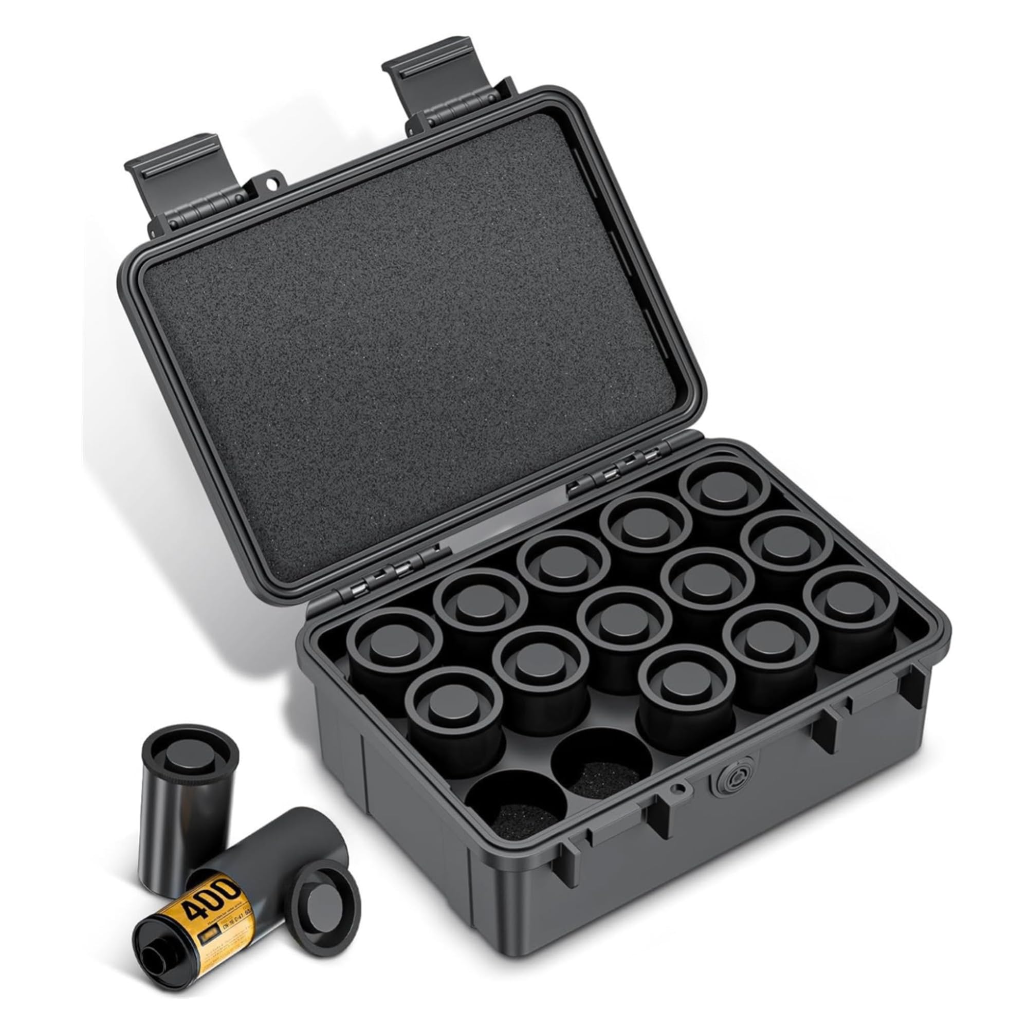 JJC Contenitore per 15 rotoli di pellicola resistente e sicuro, 35 mm, grado di impermeabilità IP67, per 15 rotoli di pellicola da 35 mm