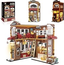 Book Nook Kaffeehaus Set, Building House with LED, Booknook Interlocking Building Bricks as Gifts for Adults, Boys and Girls from 8 Years