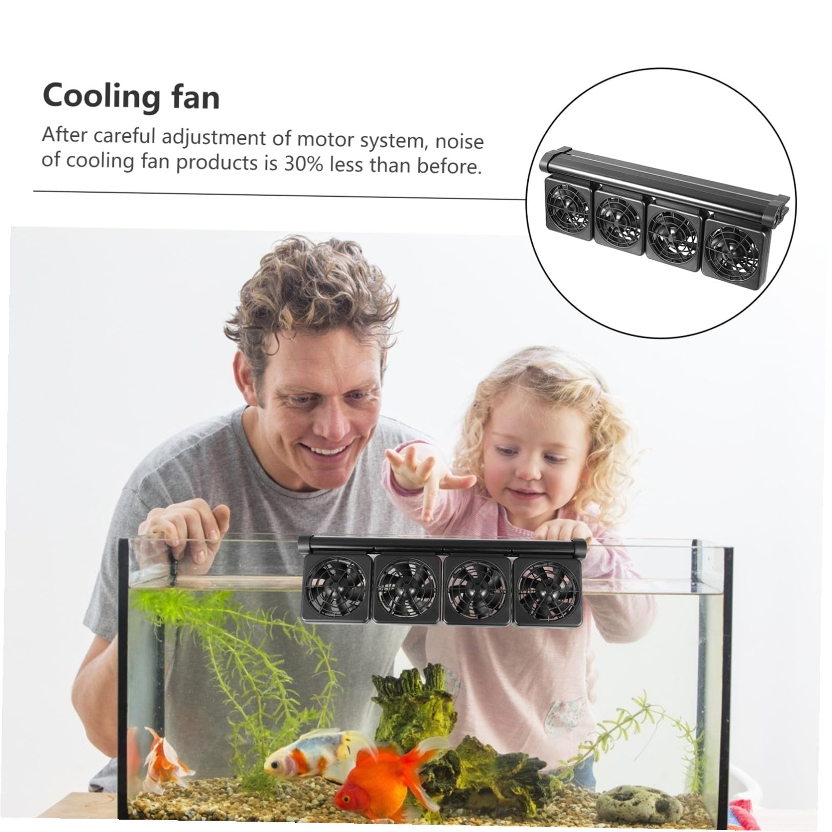 Ciieeo Verstellbarer Aluminiumlegierung Kunststoff Aquarium Kühlventilator aus Sommerurlaub 2 stufige Windgeschwindigkeit und Geeignet für Süß und Salzwasseraquarien