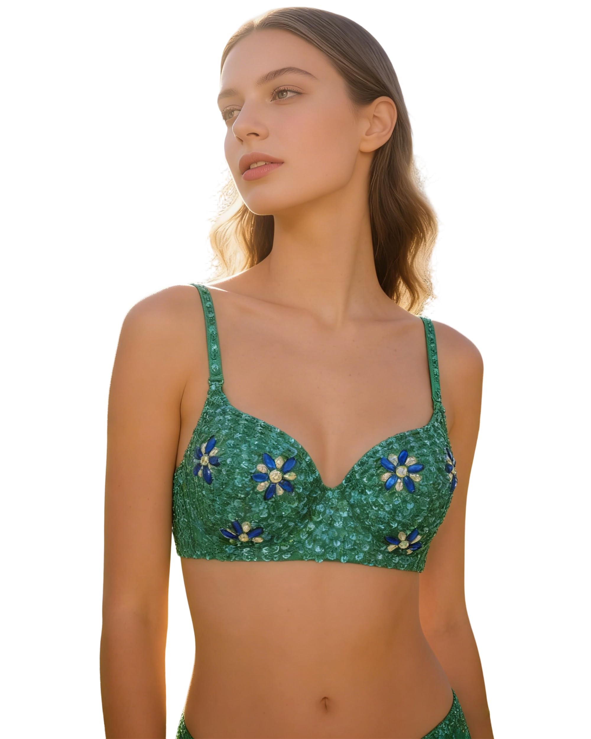ROYAL SMEELA Reggiseno di Danza del Ventre Paillette Donna Top Danza Orientale con Strass Adulto