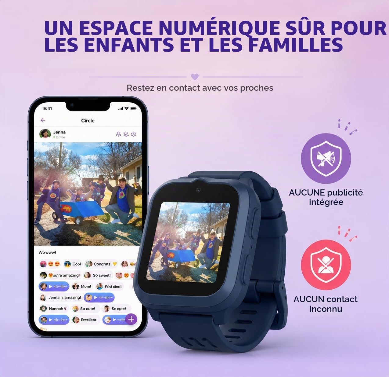 myFirst Fone S3+ Montre Intelligente pour Enfant Bleu sidéral avec GPS, Lecteur de Musique, Appareil Photo, Fonction Appel et Mode Scolaire