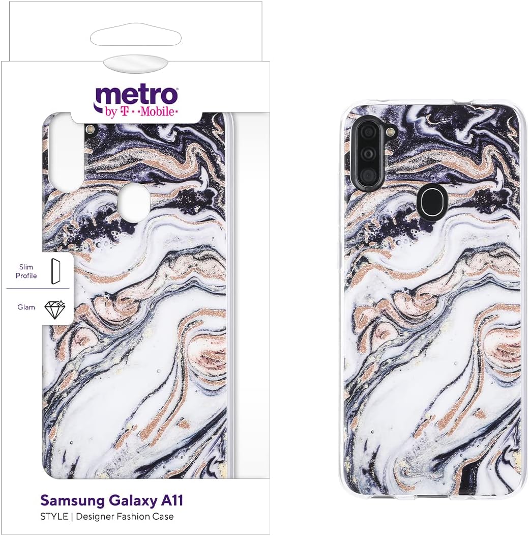 METRO BY T-MOBILE Samsung Galaxy A11 Style Fashion Case Sparkling Marble