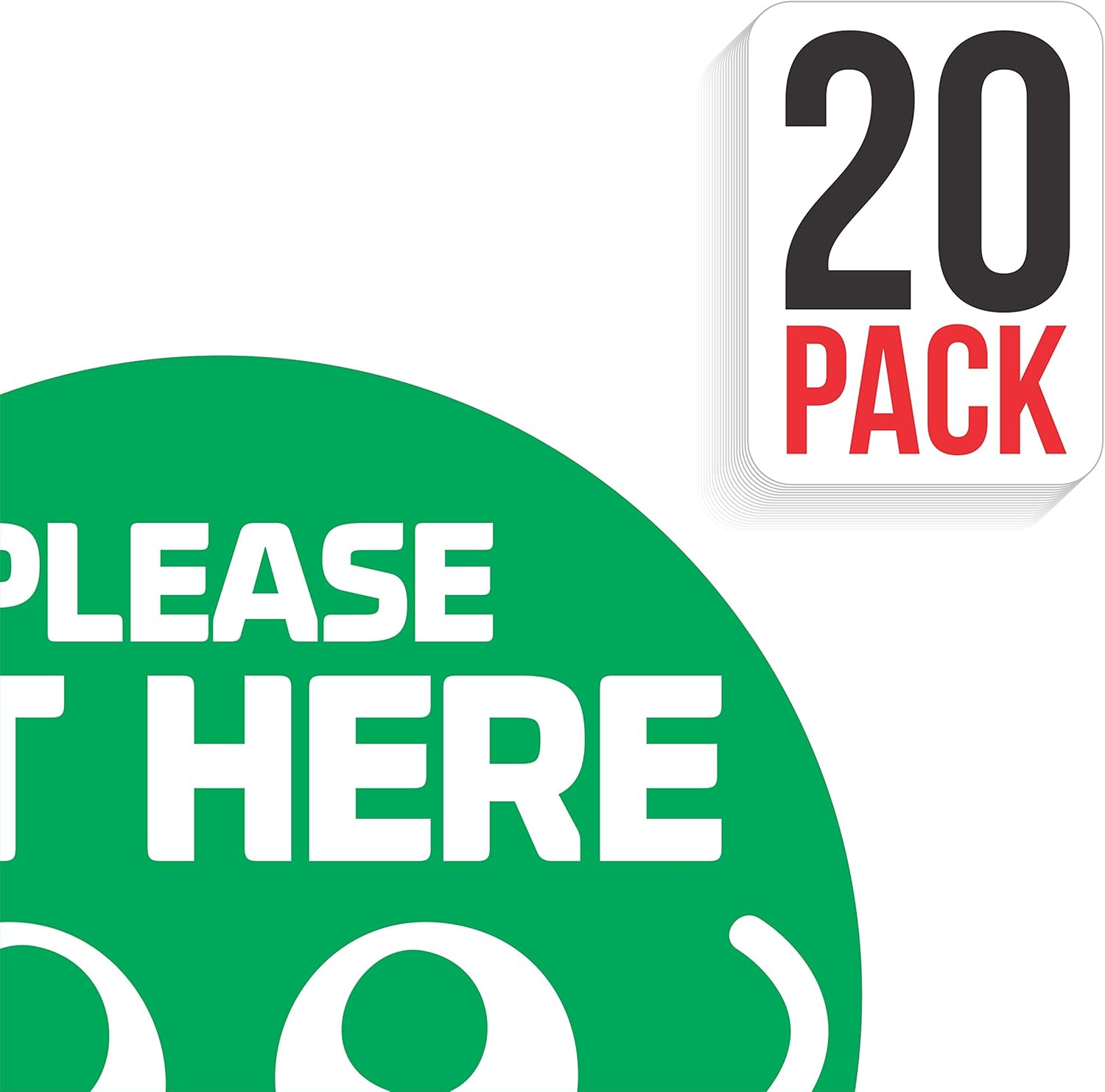 Chair Sticker for Kids. Seat Sign Social Distancing. Day Care, Elementary School, Summer Camp Decals. 20 Pack. 4 INCH (Sit Here (Green, 20 Pack))