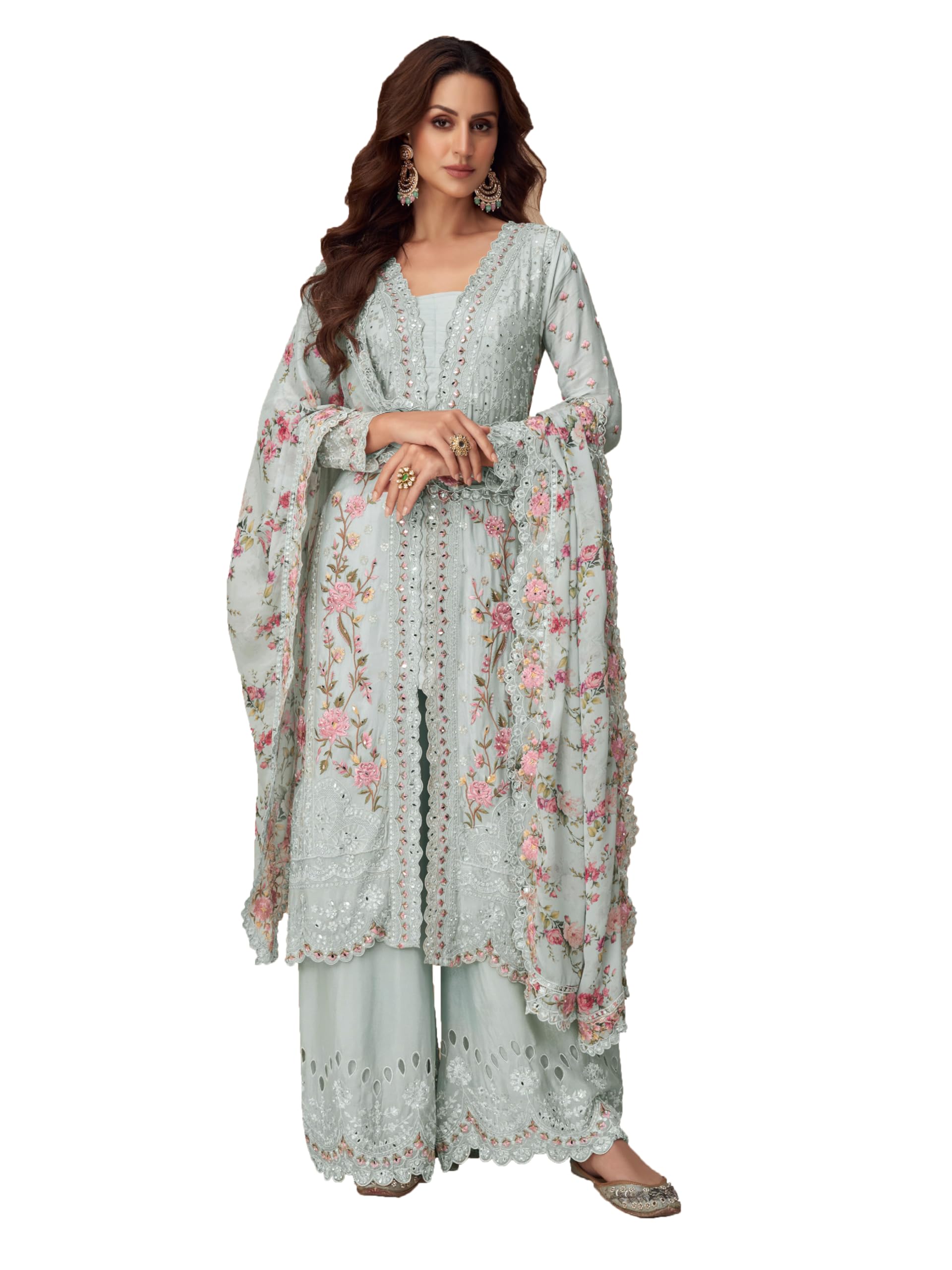 indian pakistani salwar kameez ready to wear wedding embroidered eid festival suit for women 2873-O