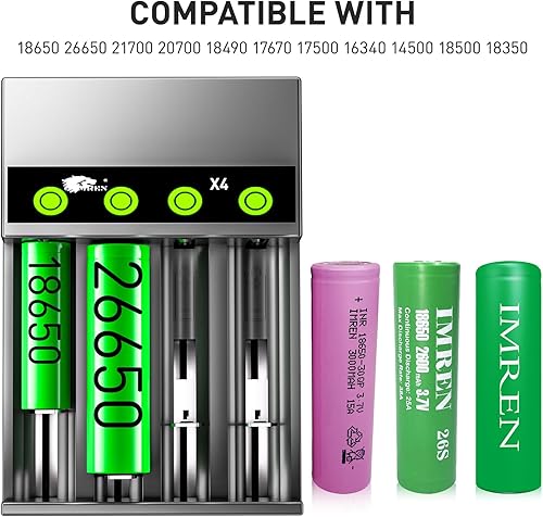Miniatura 6 de 18650 Battery Charger,21700 Battery Charger for 3.7 Volt Rechargeable Battery 18650 26650 21700 20700 18490 17670 17500 16340 14500 18500 18350 (4